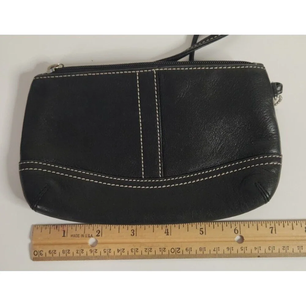 Vintage Coach Wristlet Smooth Leather Clutch Wallet Pouch Black